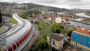 de nieuwe afslag van de snelweg bij San Mamés 